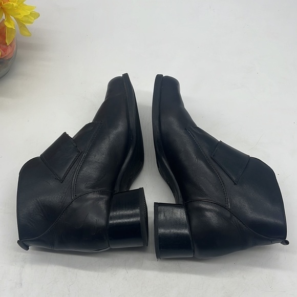 Siberian Husky Winter Ankle Boot Heel Felt Lined Black Leather Size 8 Made in CA - Picture 4 of 11